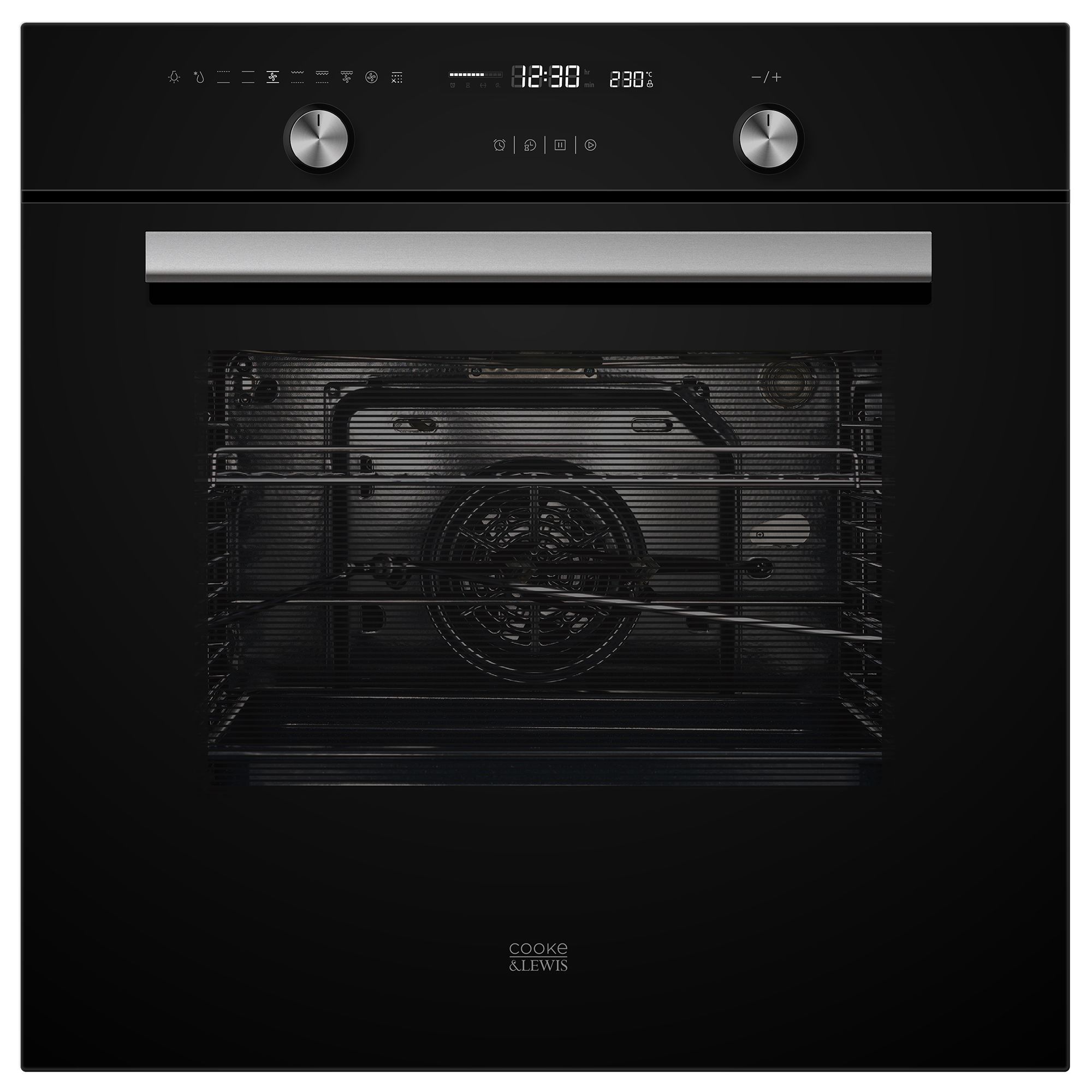 Cooke & Lewis CLPYBLa Built-in Pyrolytic Single Multi-function Oven - Black