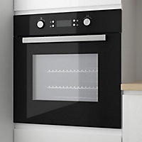 Cooke & Lewis CLPYRO65UK Built-in Single Pyrolytic Oven - Mirrored black stainless steel effect