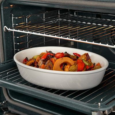 Cooke & Lewis CLPYSTa Built-in Single Pyrolytic Electric Oven - Brushed black & grey stainless steel effect
