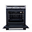 Cooke & Lewis CLPYSTa Built-in Single Pyrolytic Oven - Brushed black & grey stainless steel effect