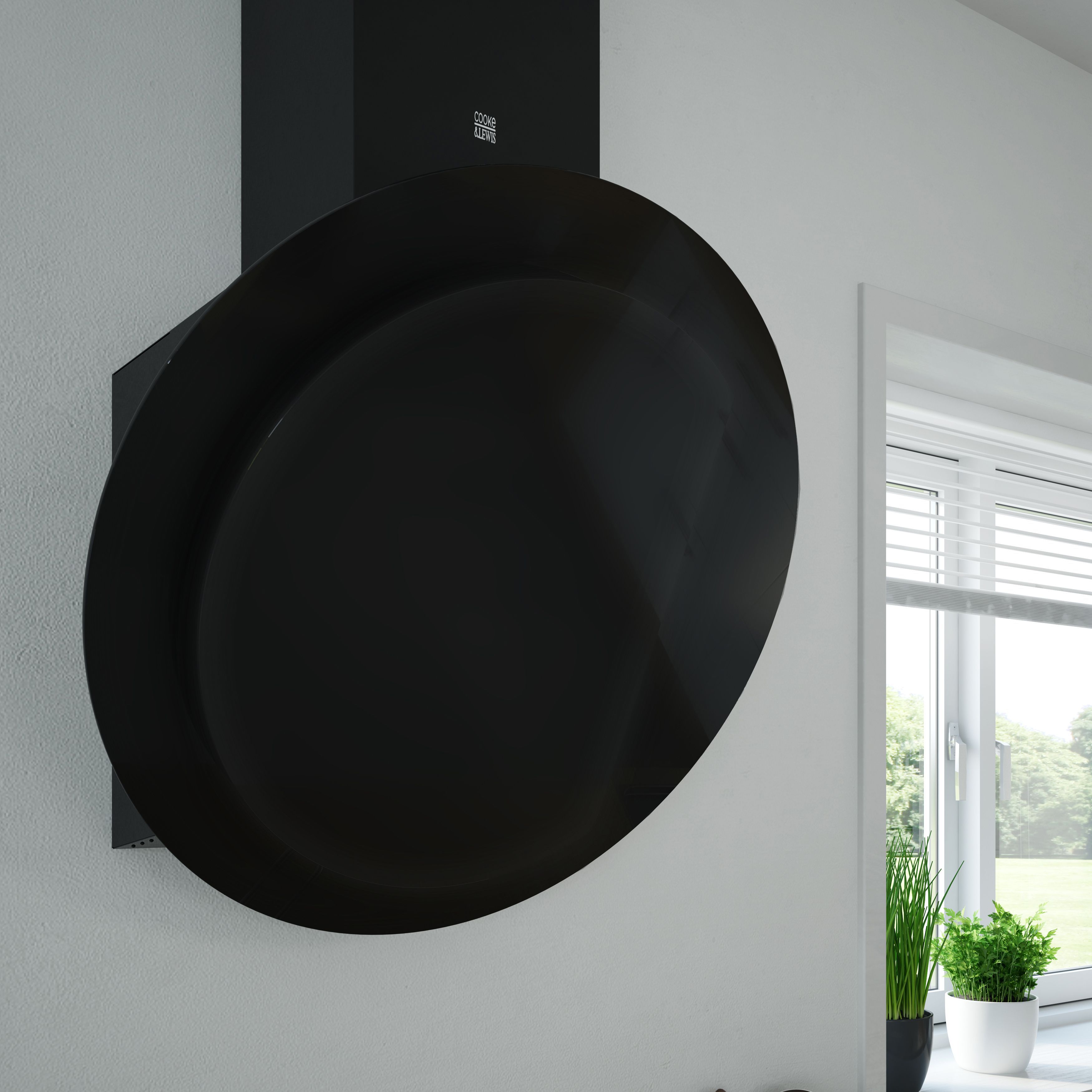Cooke & Lewis CLRGB60 Tempered glass Angled Cooker hood (W)60cm - Black