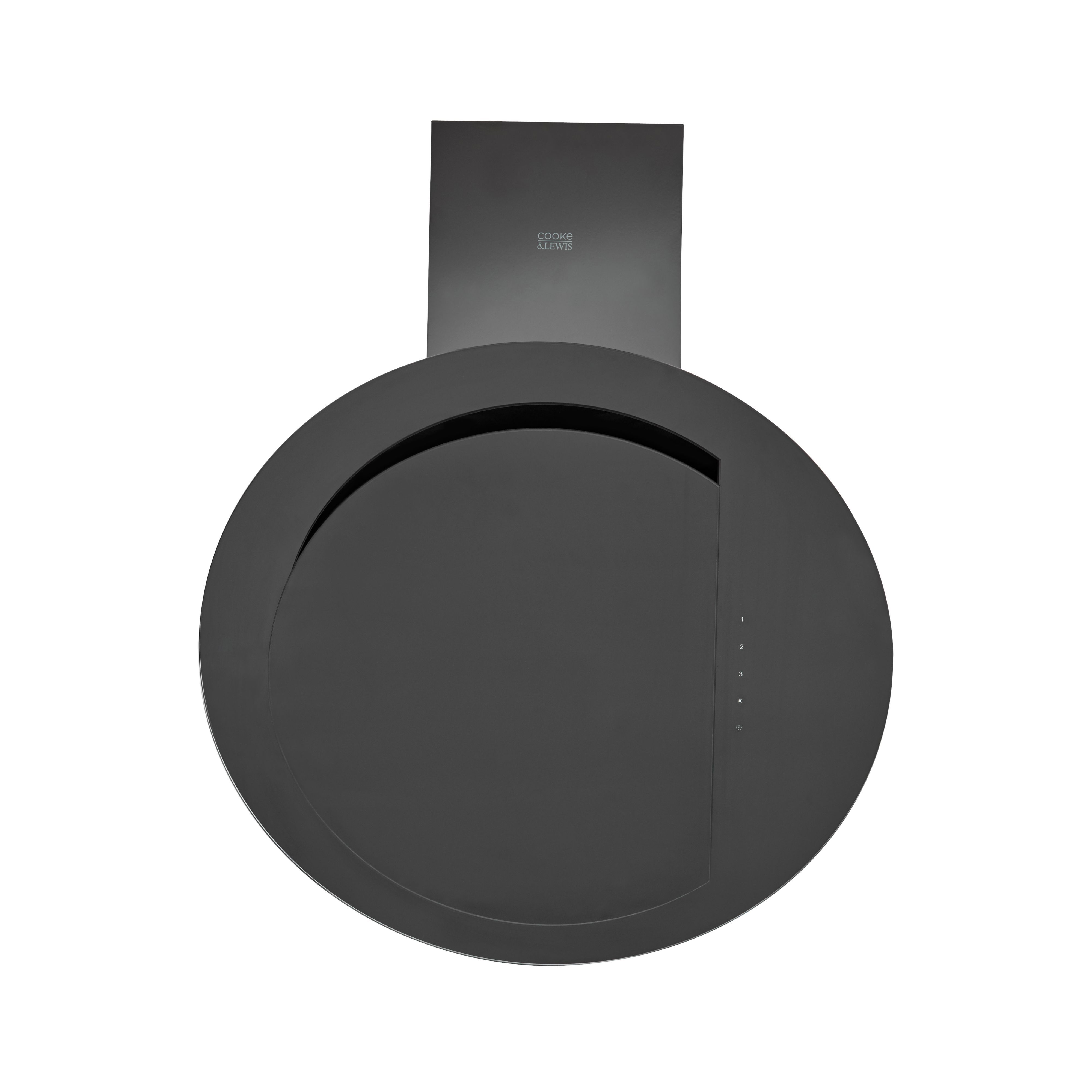 Cooke & Lewis CLRGB60 Tempered glass Angled Cooker hood (W)60cm Black