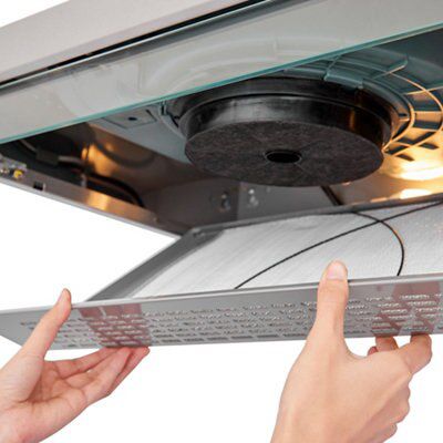 Cooke & Lewis CLVHS60 Inox Stainless steel Visor Cooker hood, (W)60cm