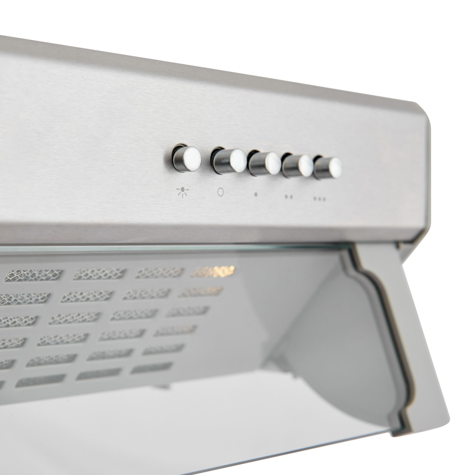 Cooke & Lewis CLVHS60A Stainless steel Inset Cooker hood (W)60cm - Brushed grey stainless steel effect