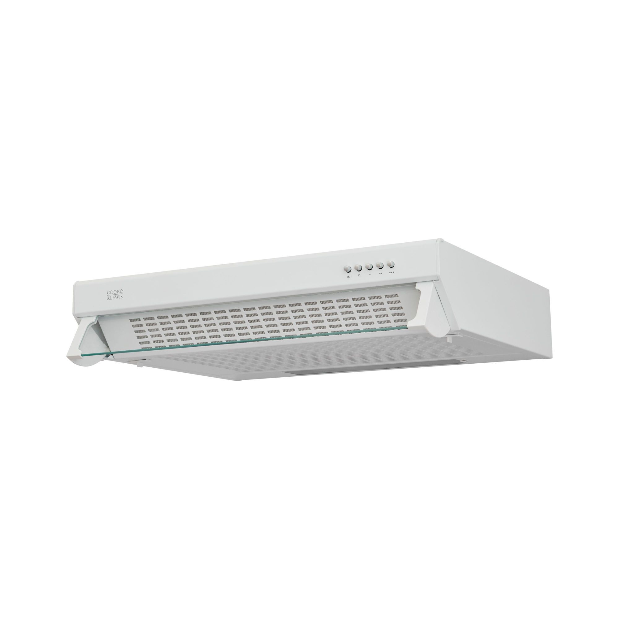 Cooke & Lewis CLVHW60A White Enamel steel Visor Cooker hood, (W)60cm