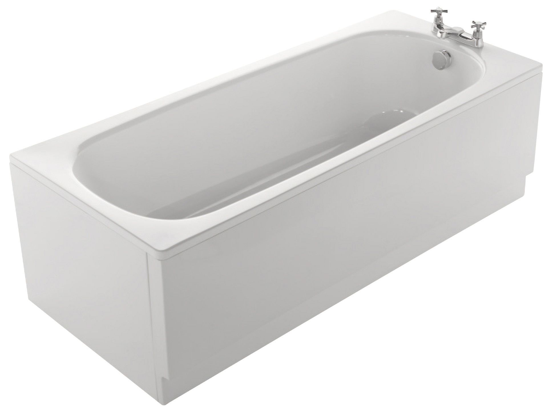 Cooke & Lewis Conway White Steel Rectangular Straight Bath (L)1700mm (W)700mm