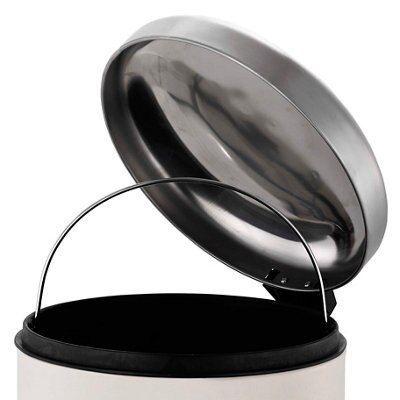 Cooke & Lewis Cream Metal Dome pedal Bin