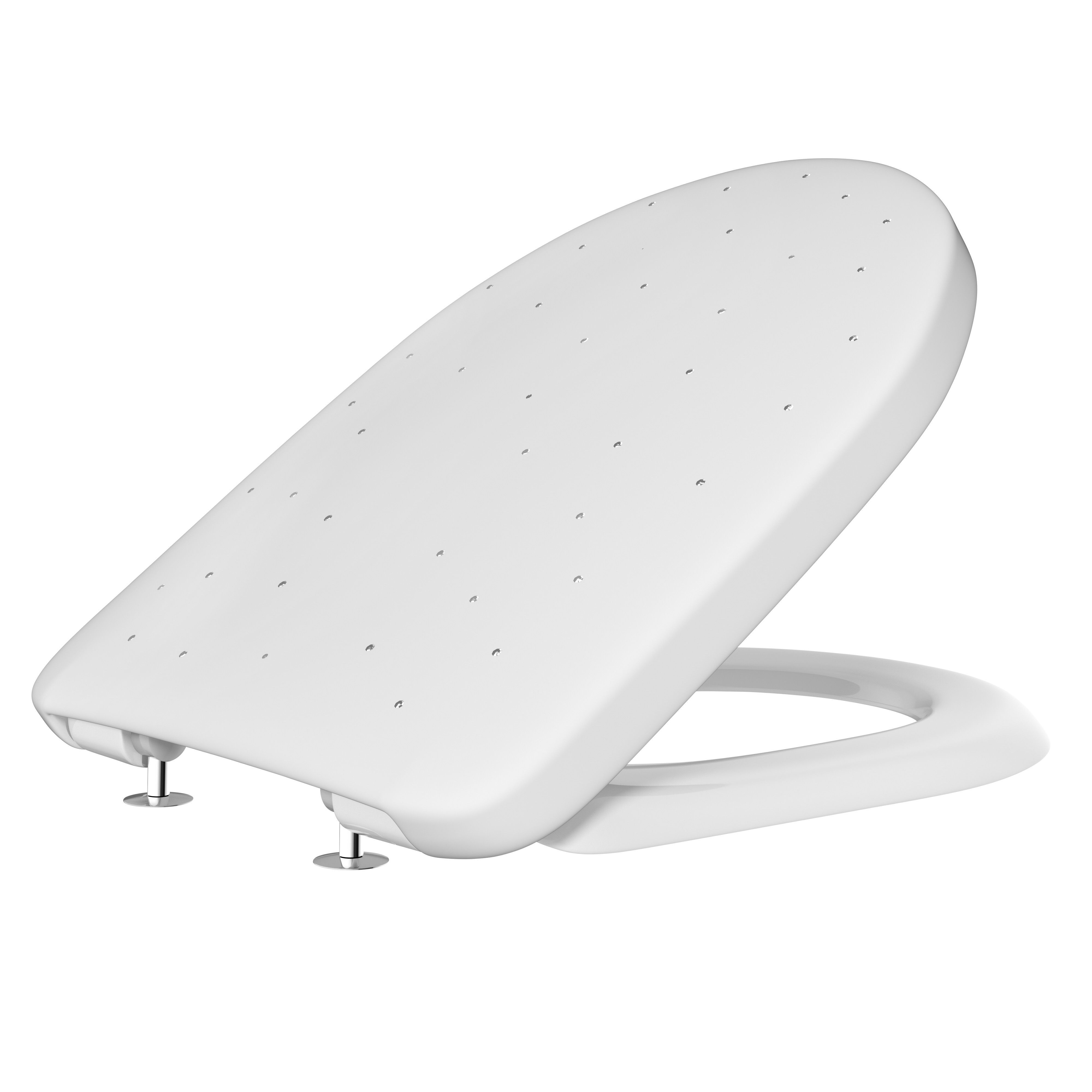 Cooke & Lewis Crystal White Soft close Toilet seat DIY at B&Q