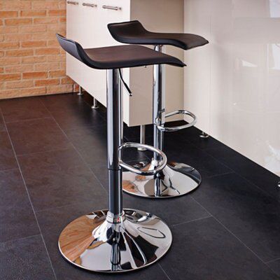 Cooke & Lewis Dante Black Adjustable Bar stool