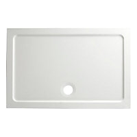 Cooke & Lewis Deluvio Clear Silver effect Rectangular Shower enclosure - Sliding door (W)120cm (D)80cm