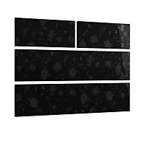 Cooke & Lewis Designer 4 drawer Gloss black Drawer front pack 896mm