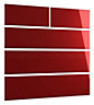 Cooke & Lewis Designer 5 drawer Gloss burgundy Drawer front pack 896mm
