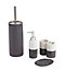 Cooke & Lewis Diani Anthracite Ceramic, polyethylene (PE) & stainless steel Toilet brush & holder