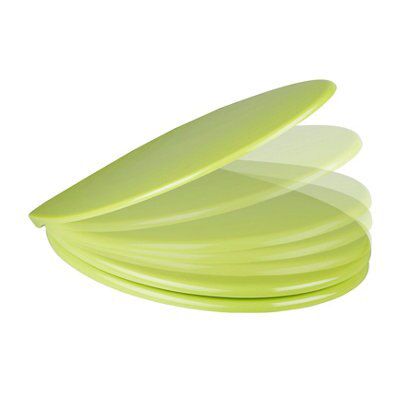 Cooke & Lewis Diani Green Round Soft close Toilet seat