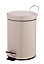 Cooke & Lewis Diani Pebble Powder-coated Stainless steel Round Bathroom Pedal Bin, 3L