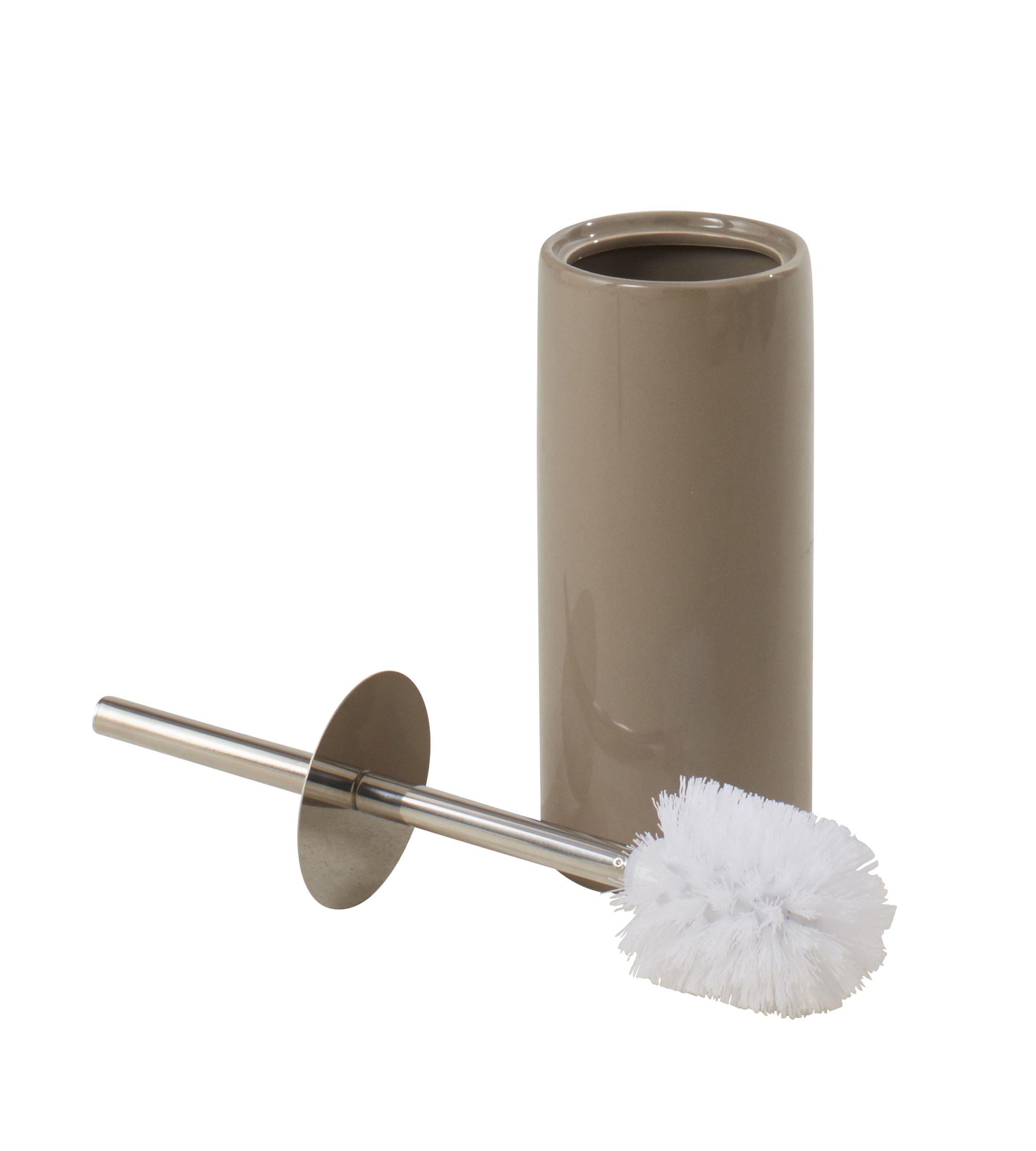 Cooke & Lewis Diani Taupe Ceramic, polyethylene (PE) & stainless steel Toilet brush & holder