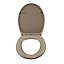Cooke & Lewis Diani Taupe Round Soft close Toilet seat