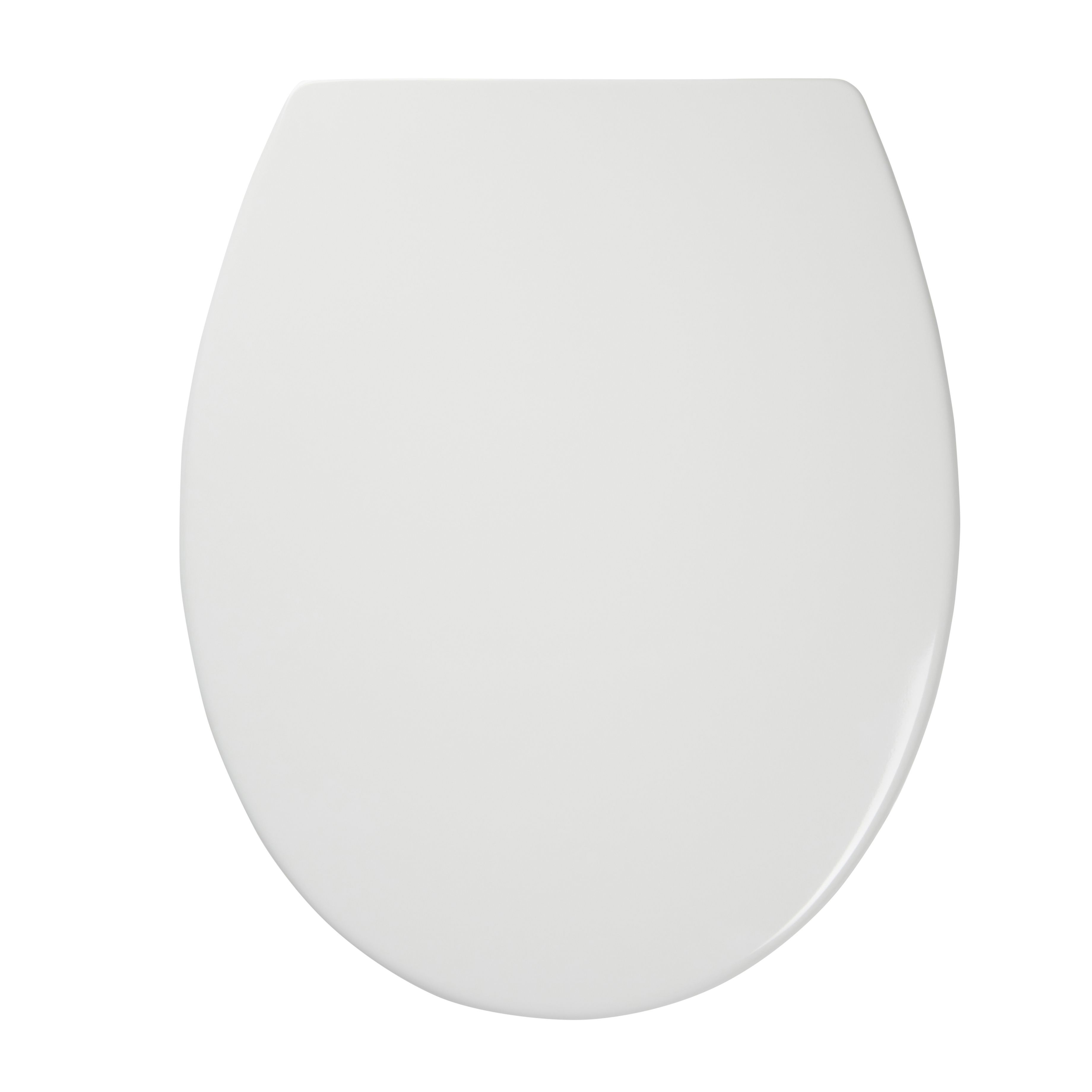 Cooke & Lewis Diani White Top fix Soft close Toilet seat | DIY at B&Q