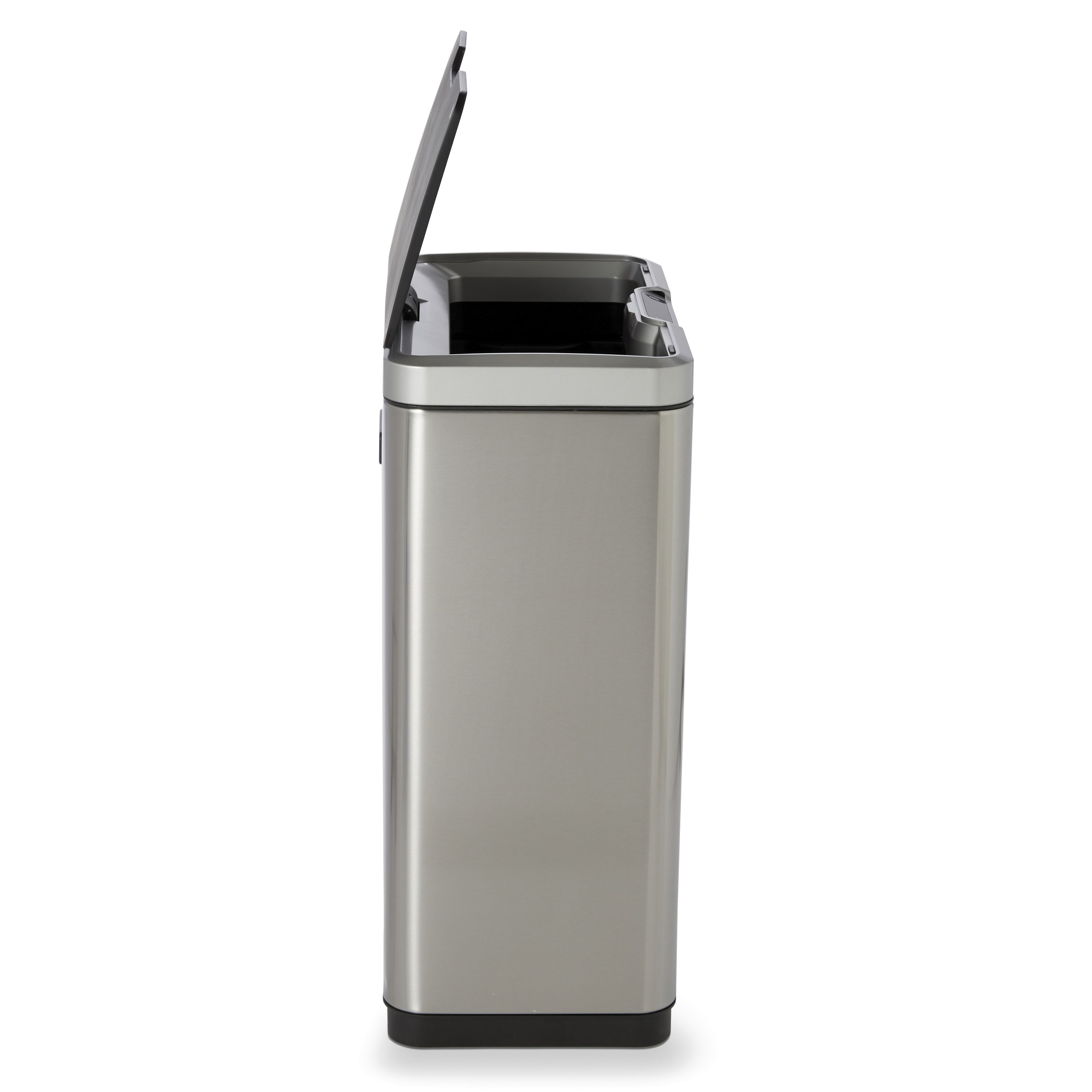 Cooke Lewis Drosera Brushed Stainless Steel Rectangular Freestanding Kitchen Bin 45l Diy At B Q