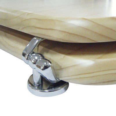Cooke & Lewis Dryade Natural Pine effect Toilet seat