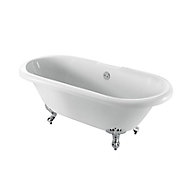 Cooke & Lewis Duchess Acrylic Left or right-handed Oval Silver effect Freestanding Bath (L)1695mm (W)785mm