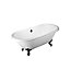 Cooke & Lewis Duchess Acrylic Left or right-handed Oval White & black Freestanding Bath (L)1695mm (W)785mm