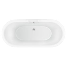 Cooke & Lewis Duchess Acrylic Left or right-handed Oval White Freestanding 0 tap hole Bath (L)1695mm (W)785mm