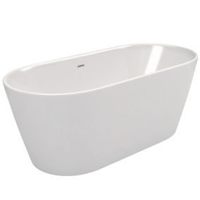 Cooke & Lewis Duchess Acrylic Oval White Freestanding 0 tap hole Bath (L)1580mm (W)740mm