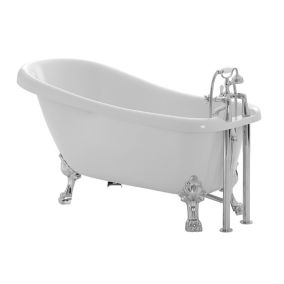 Cooke & Lewis Duchess Oval White Freestanding 2 tap hole Bath (L)1700mm (W)630mm
