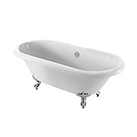 Cooke & Lewis Duchess White Acrylic Claw Feet Oval Freestanding Bath (L)1695mm (W)785mm