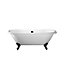 Cooke & Lewis Duchess White & black Acrylic Claw Feet Oval Freestanding Bath (L)1695mm (W)785mm