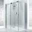 Cooke & Lewis Eclipse Silver effect Left-handed Rectangular Shower Enclosure & tray - Sliding door (H)200cm (W)140cm (D)90cm