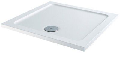 Cooke & Lewis Elements White Square Shower tray (L)800mm (W)800mm