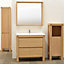 Cooke & Lewis Erwan Oak effect Wall-mounted Vanity unit & basin set, (W)896mm