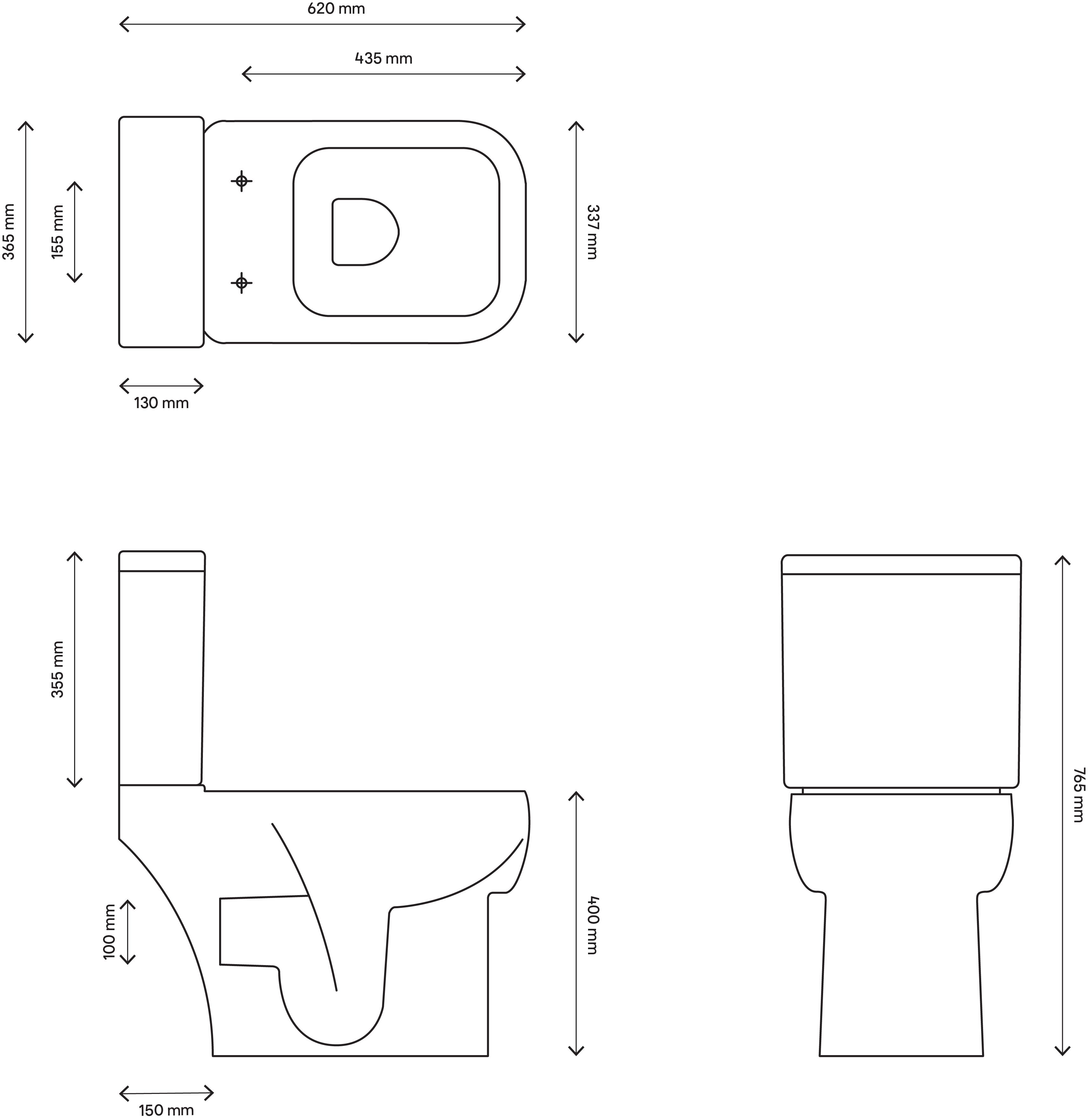Cooke & Lewis Fabienne Close-coupled Toilet with Soft close seat | DIY
