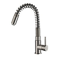 Cooke & Lewis Farin Silver Nickel effect Kitchen Side lever Tap