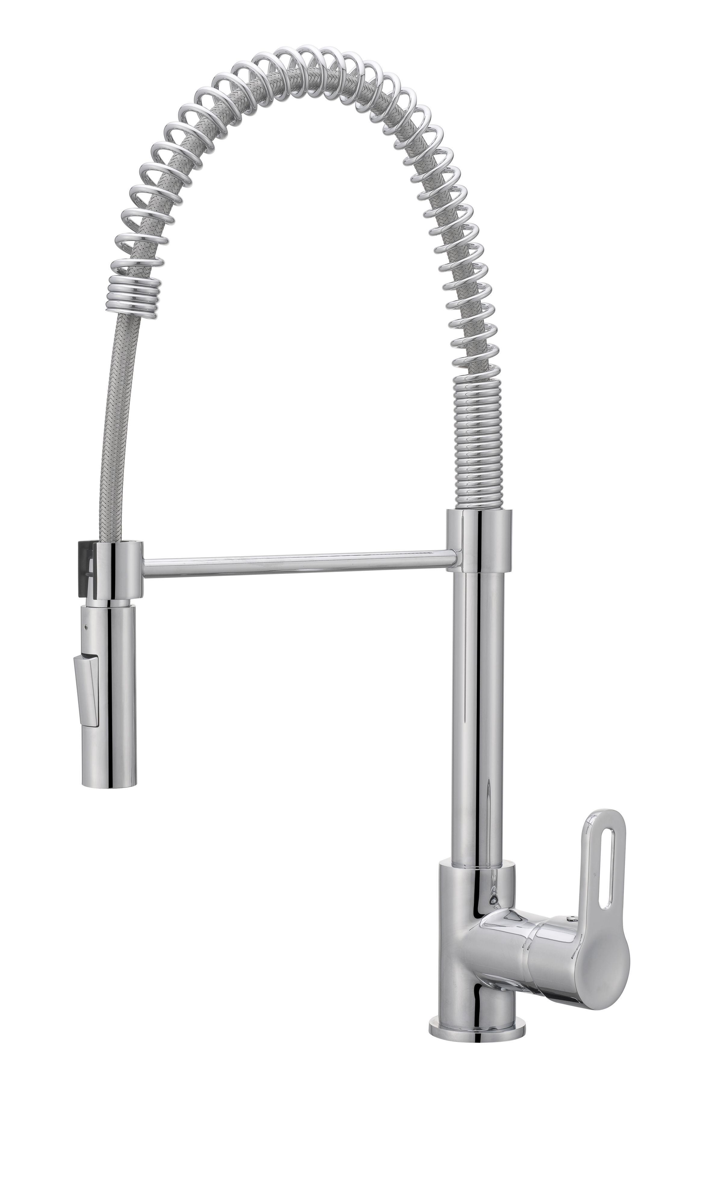 Cooke & Lewis Flinter Chrome effect Kitchen Side lever spring neck Tap