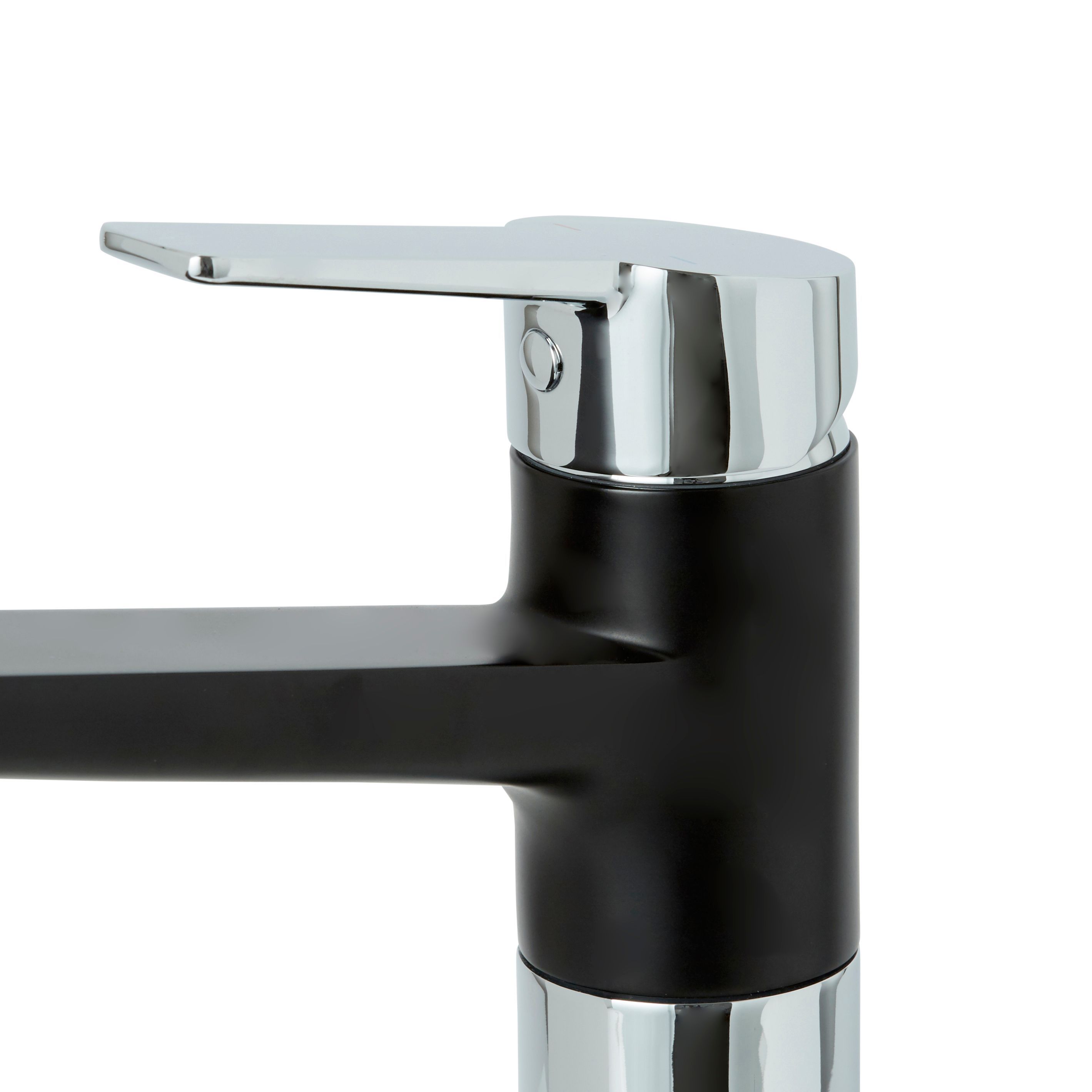 Cooke & Lewis Fontes Matt Black Kitchen Top lever Tap