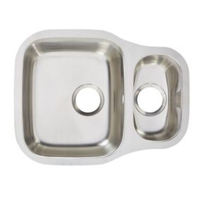 Cooke & Lewis Foucault Inox Stainless steel Square 1.5 Bowl Sink (W)456mm