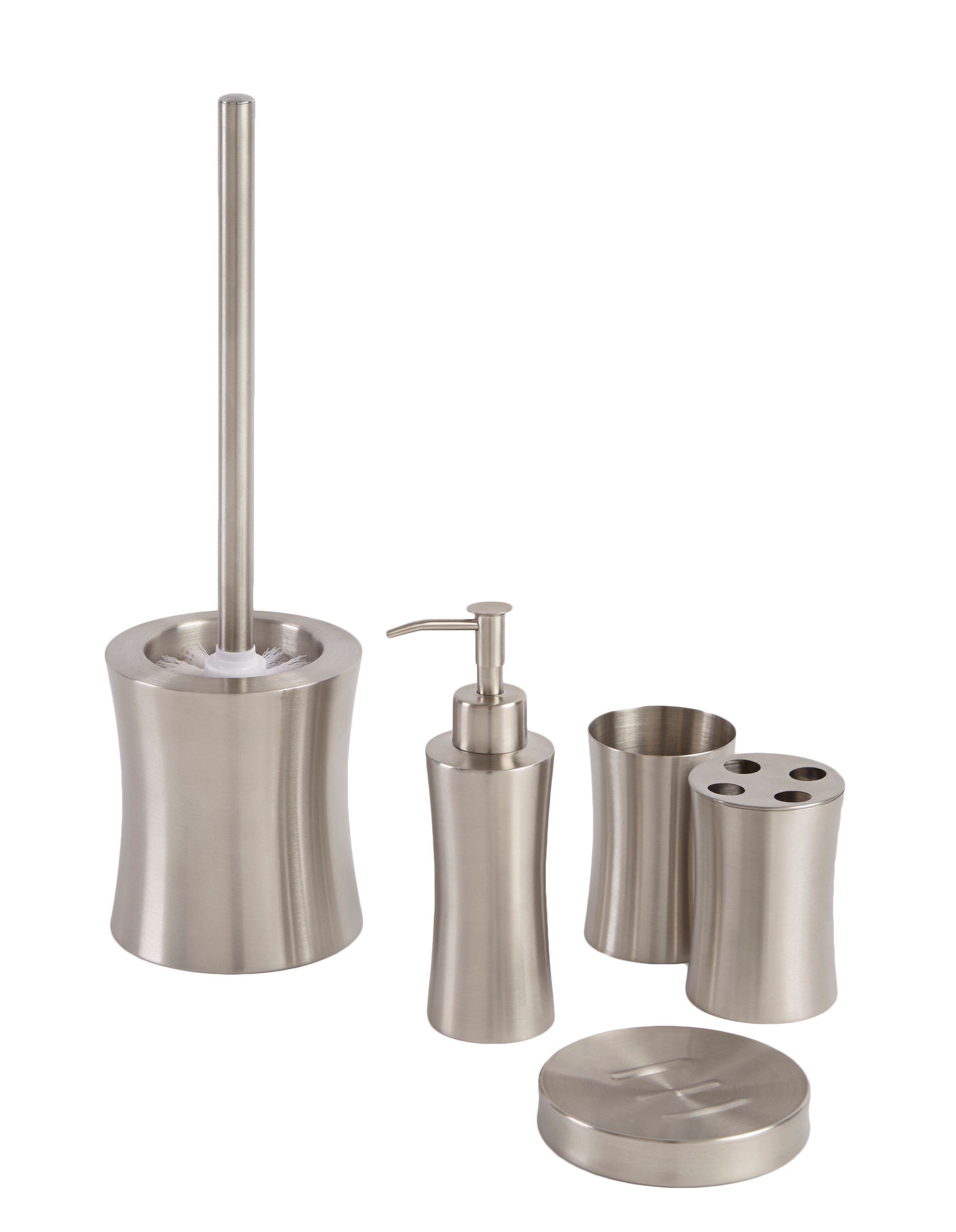 Cooke & Lewis Fulda Metal Brushed effect Stainless steel Freestanding Soap dispenser