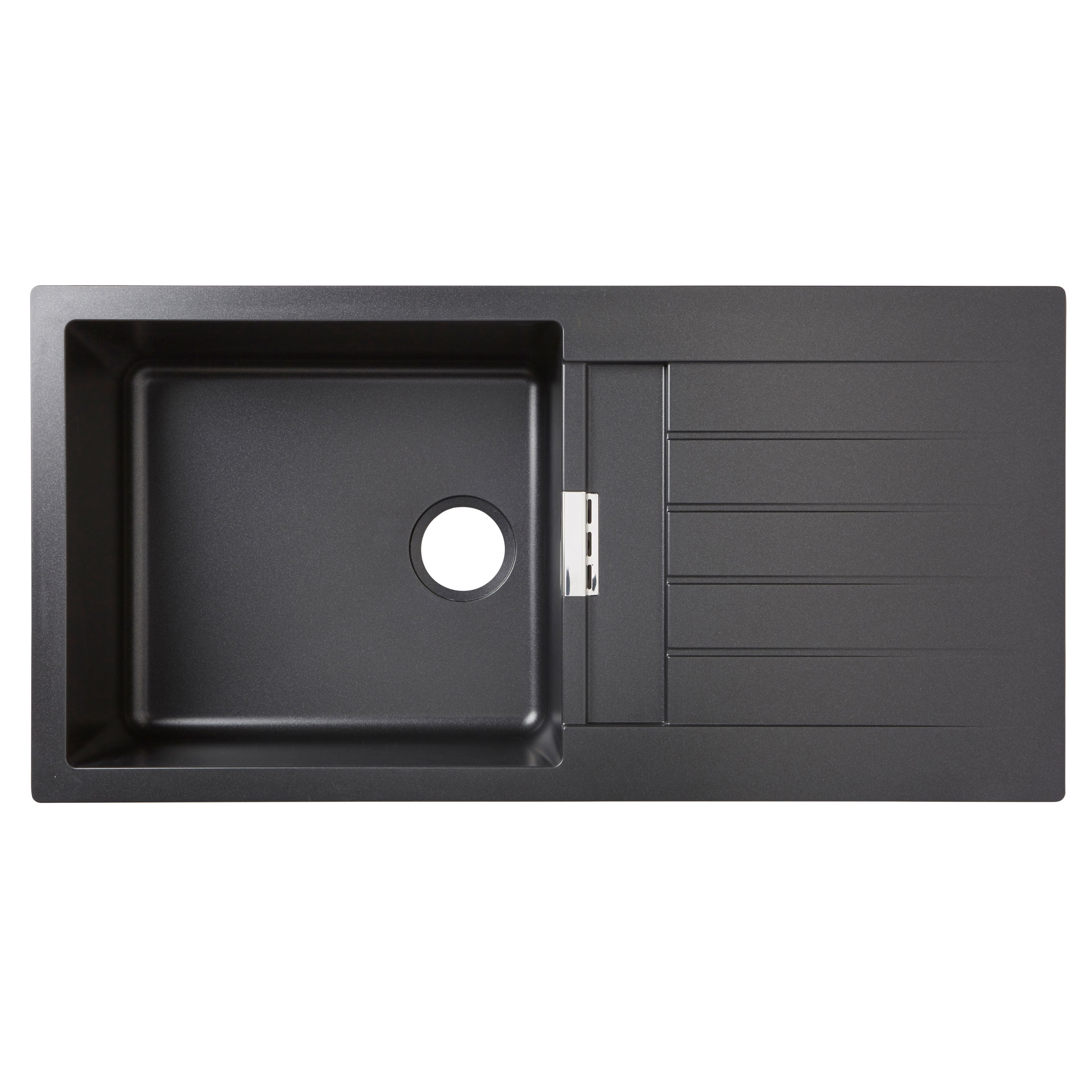 Cooke & Lewis Galvani Black Composite quartz 1 Bowl Sink ...