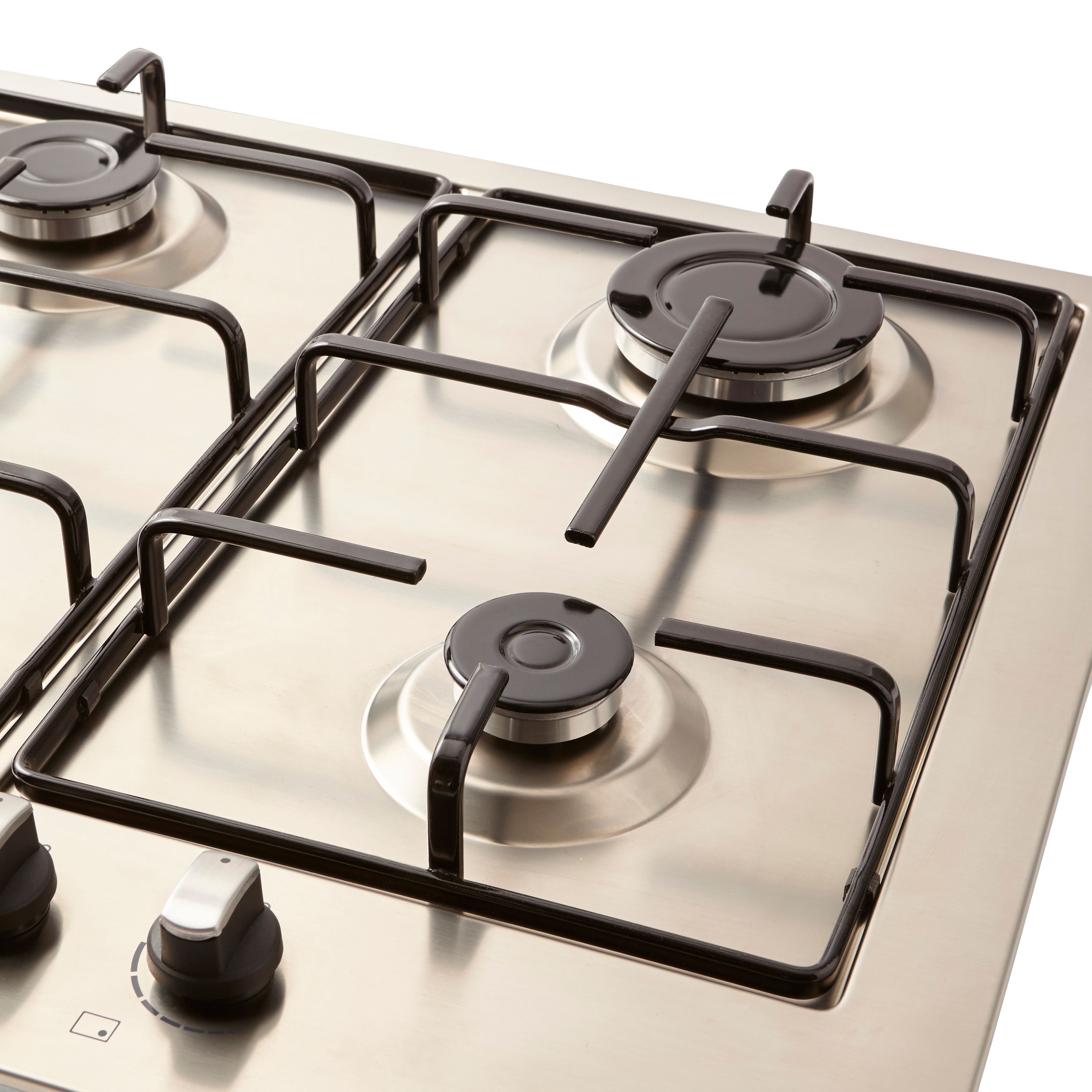 Cooke & Lewis GASUIT4 4 Burner Stainless steel Gas Hob (W)580mm - Inox
