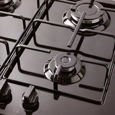 Cooke Lewis GASUIT4BL 58cm Gas Hob Black DIY at B Q
