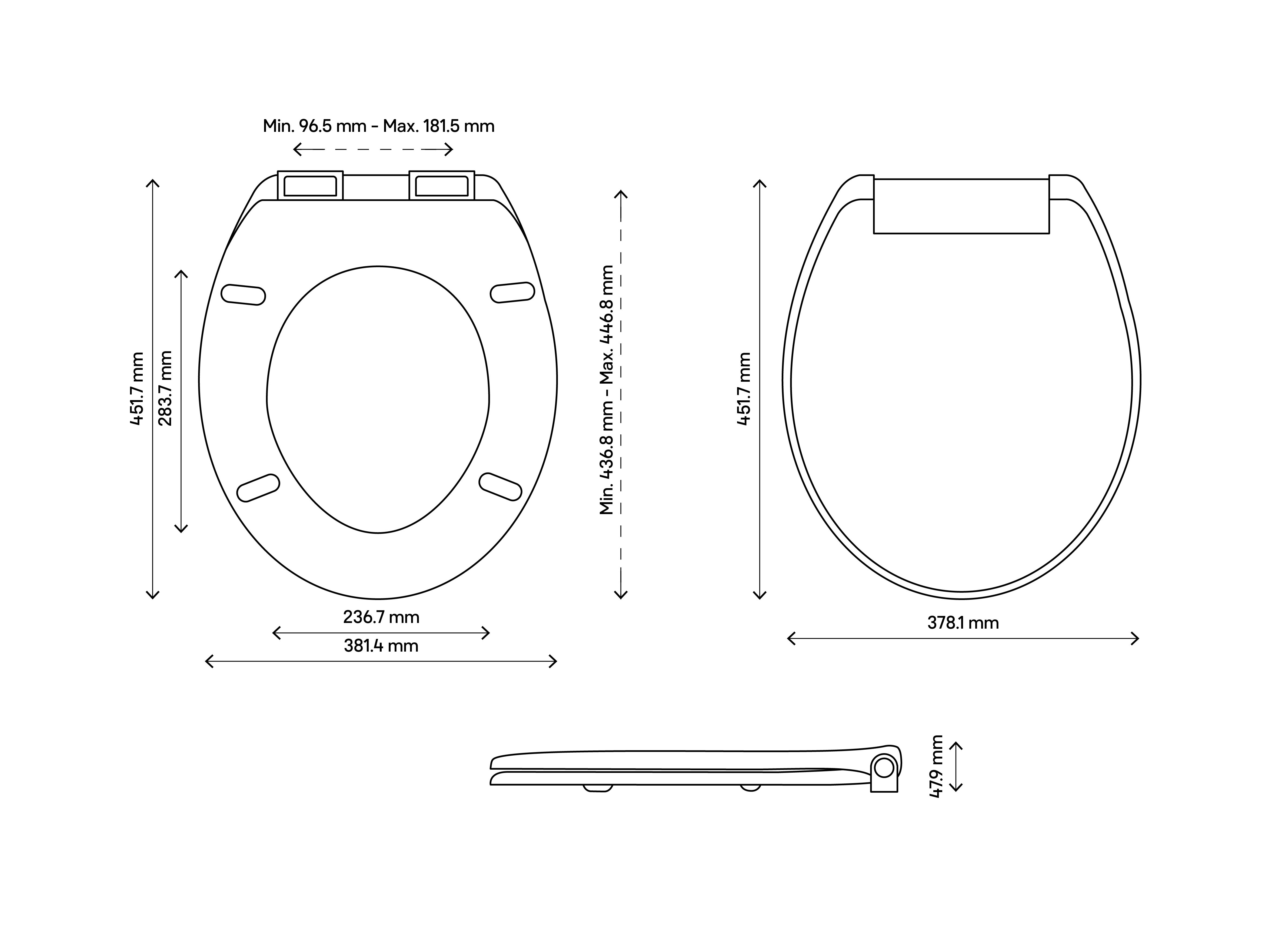 Cooke & Lewis Genoa Grey Soft close Toilet seat | DIY at B&Q