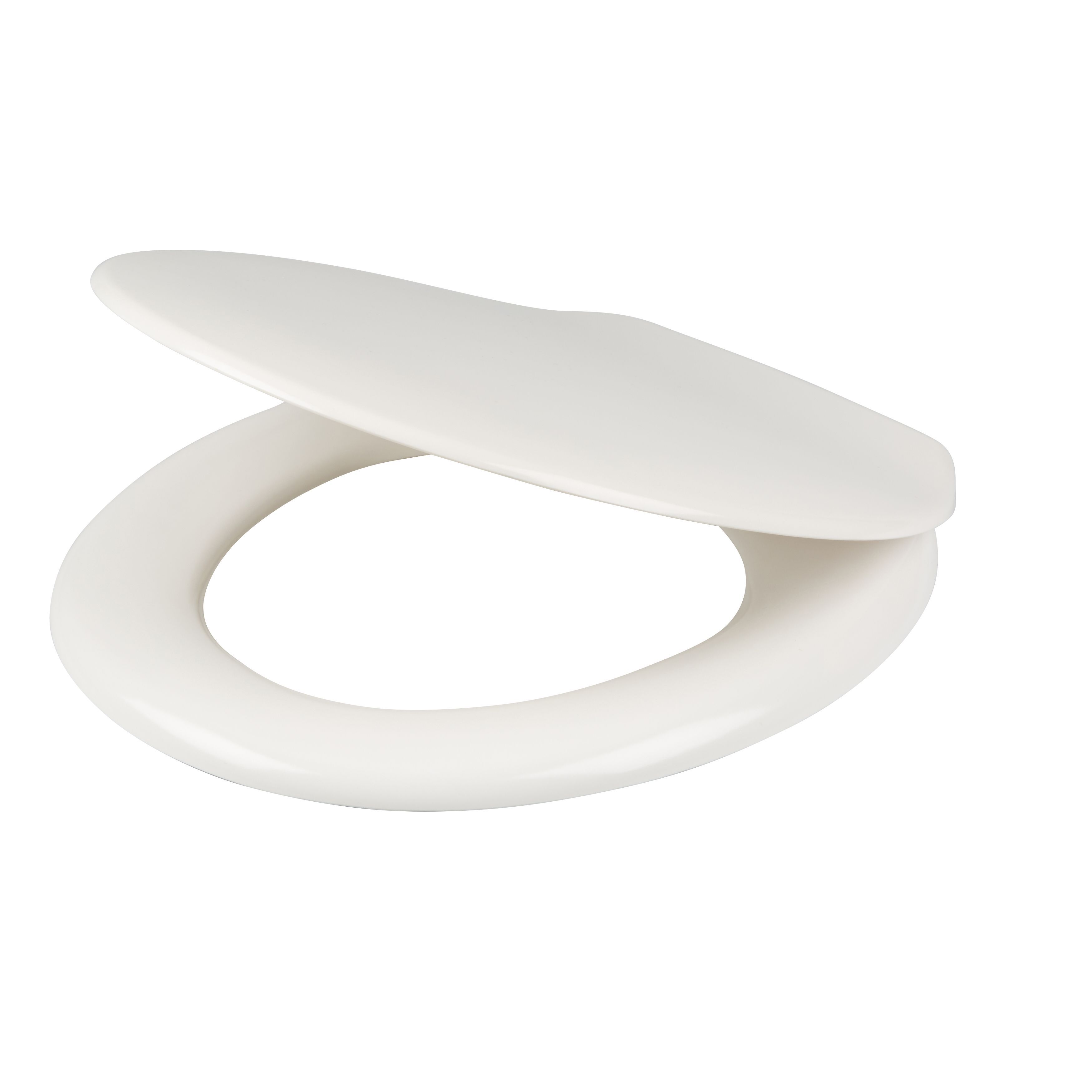 Cooke & Lewis Genoa White Standard Soft close Toilet seat at B&Q