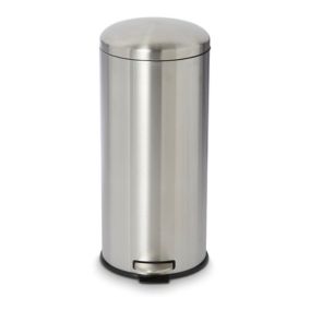 Cooke & Lewis Gerra Standard Stainless steel effect Metal Pedal Bin - 30L