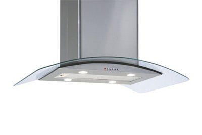 Cooke & Lewis GIHD90SS Glass & stainless steel Island Cooker hood, (W)90cm