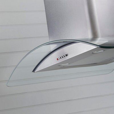 Cooke & Lewis GIHD90SS Glass & stainless steel Island Cooker hood, (W)90cm