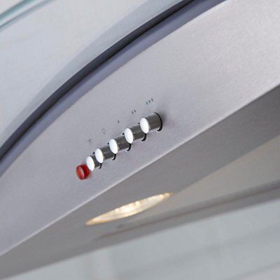 Cooke & Lewis GIHD90SS Glass & stainless steel Island Cooker hood, (W)90cm