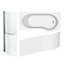 Cooke & Lewis Gloss White P-shaped Right-handed Shower Bath, panel & screen set